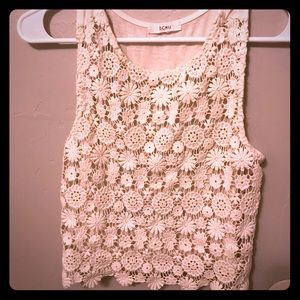 Flower lace crop top